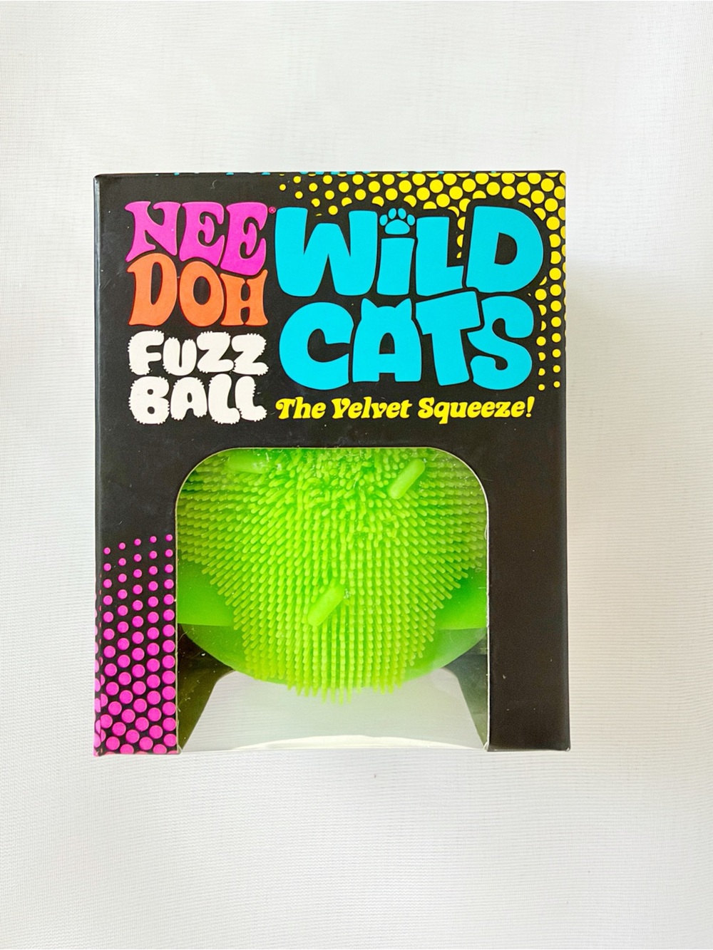 Rare Green NeeDoh Wild Cats Fuzz Ball Velvet Squeeze Sensory Toy NEW 💚